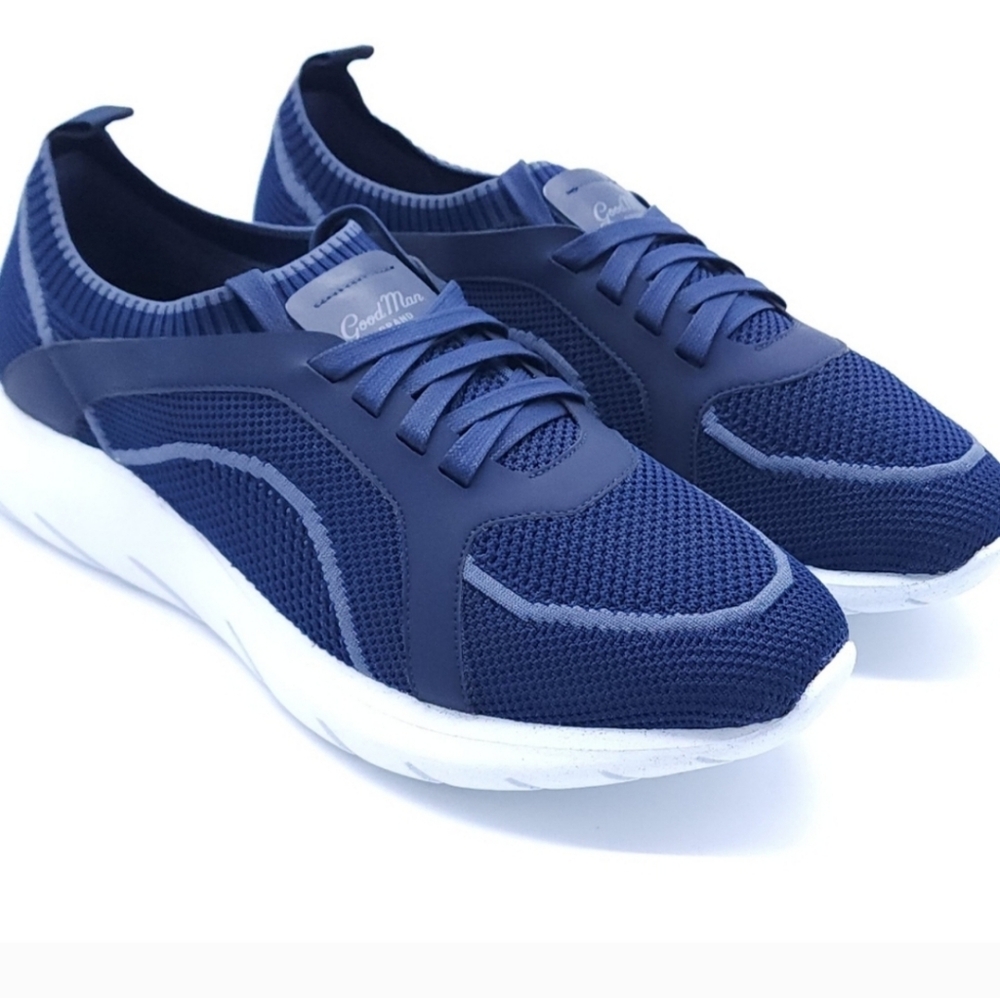 NIB Good Man Brand GMB Knit Trainer Sky Captain Blue Men’s Italian Sneaker 10